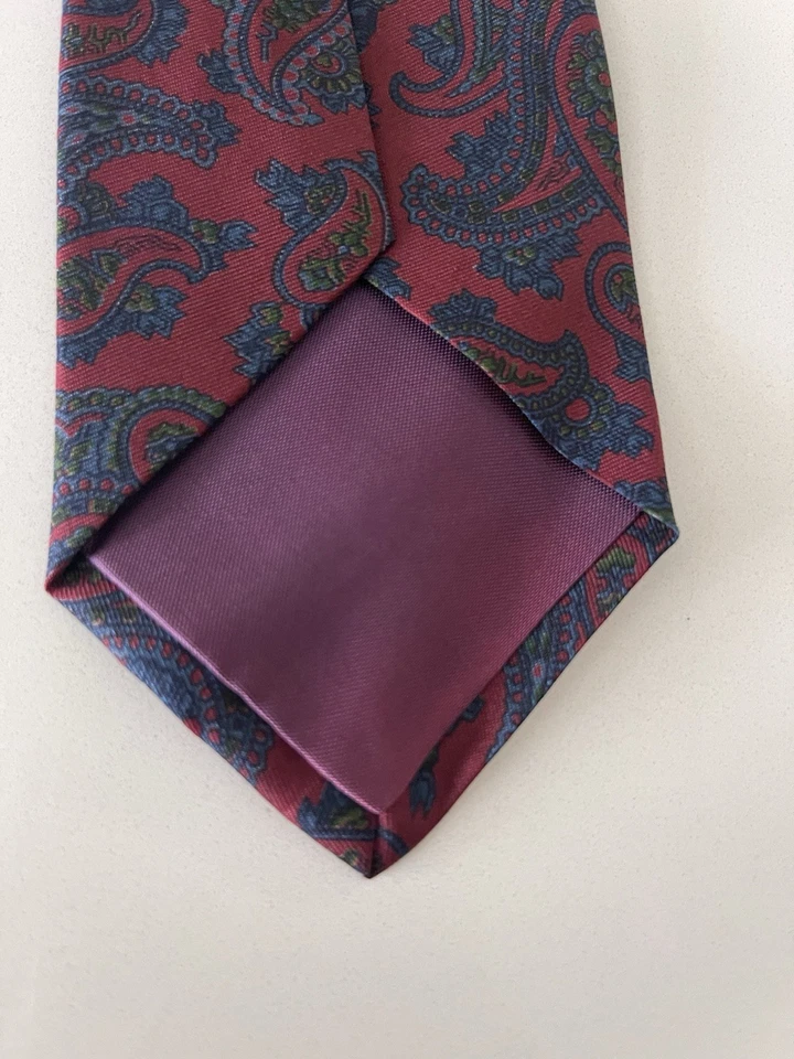 Corbata para hombre Neiman Marcus 100 % seda cachemira ciruela hecha en Inglaterra vintage Foto 4 de 4