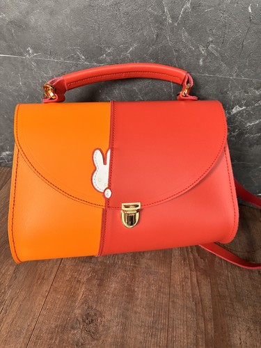 Cambridge Satchel x Miffy Hiding Poppy Leather Bag Orange Red Crossbody Used