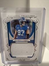 2025 National Treasures Aidan Hutchinson Patch FF-AHN Framed Fabric /49 Lions