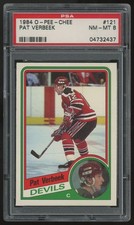 1984-85 O-Pee-Chee Pat Verbeek RC #121 PSA 8
