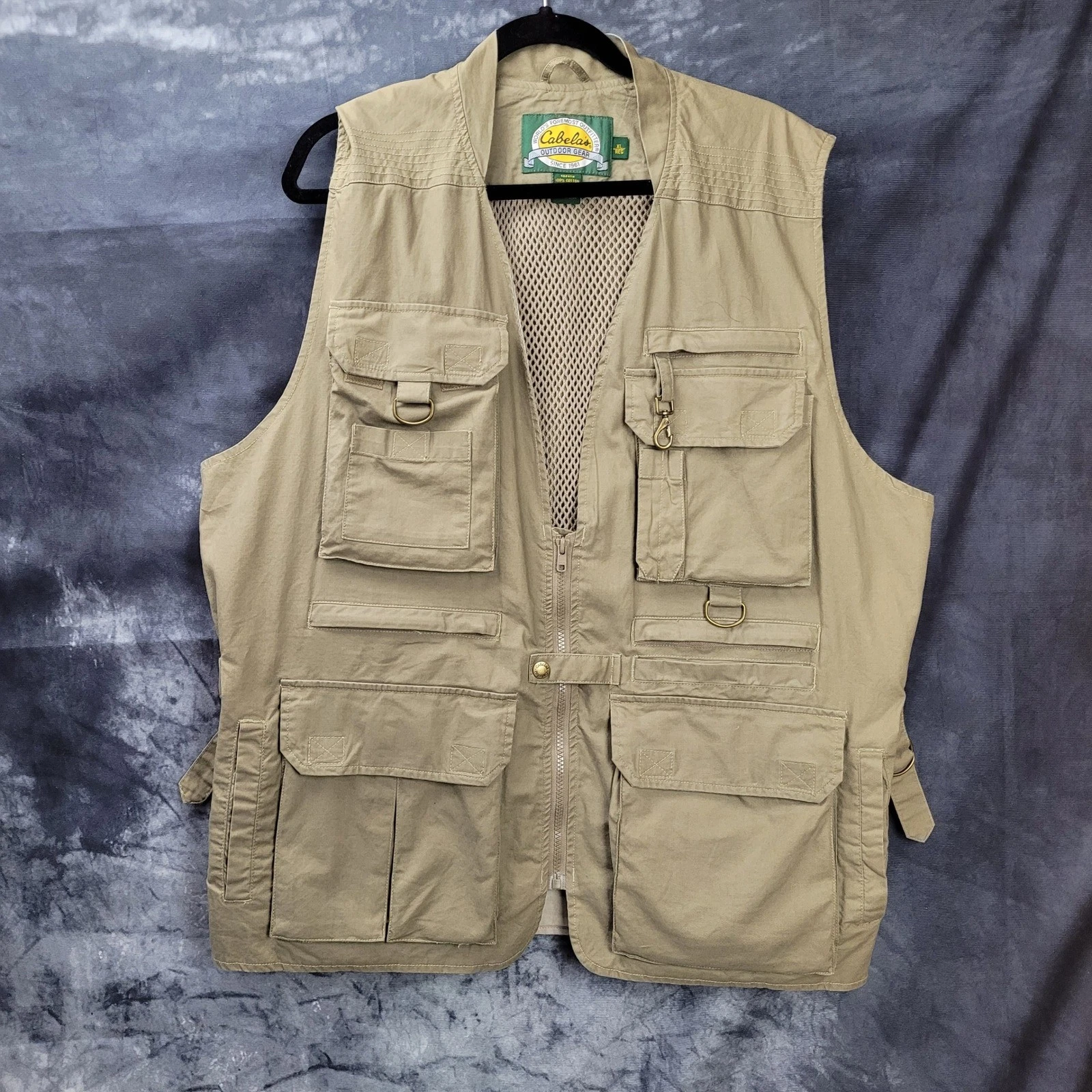 Cabelas Fishing Utility Vest Mens XL Tan Excellent Multi Pocket Cotton Outdoor
Opens in a new window