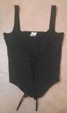 Corset Lace Up Top Black Size Small Fairy Whimsigoth Grunge Y2K