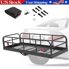 500 LBS Hitch Mount Folding Cargo Carrier ,Heavy Duty Rear Luggage Holder Basket