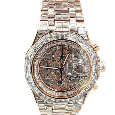 Herren Audemars Piguet Royal Oak Offshore 18K Gold Auto Hänger Diamant Uhr