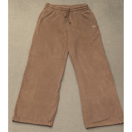 TNA Aritzia Cozy Fleece Boyfriend Sweatpants Brown Small Joggers Wide Leg