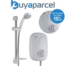 Mira Vigour Thermostatic Power Shower White Chrome + Riser 1.1532.353 RP Mira GO
