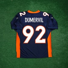 Elvis Dumervil Reebok Denver Broncos Authentic On-Field EQT Home Navy Jersey