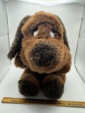 vintage Cuddle Wit brown puppy dog plush toy from 1986