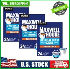 3 Box Maxwell House Original Roast Medium Roast K-Cup  Coffee Pods, 24 ct Box