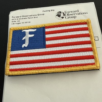 Forward Observations Group Fog F American Flag 2” X 3” USA Hook