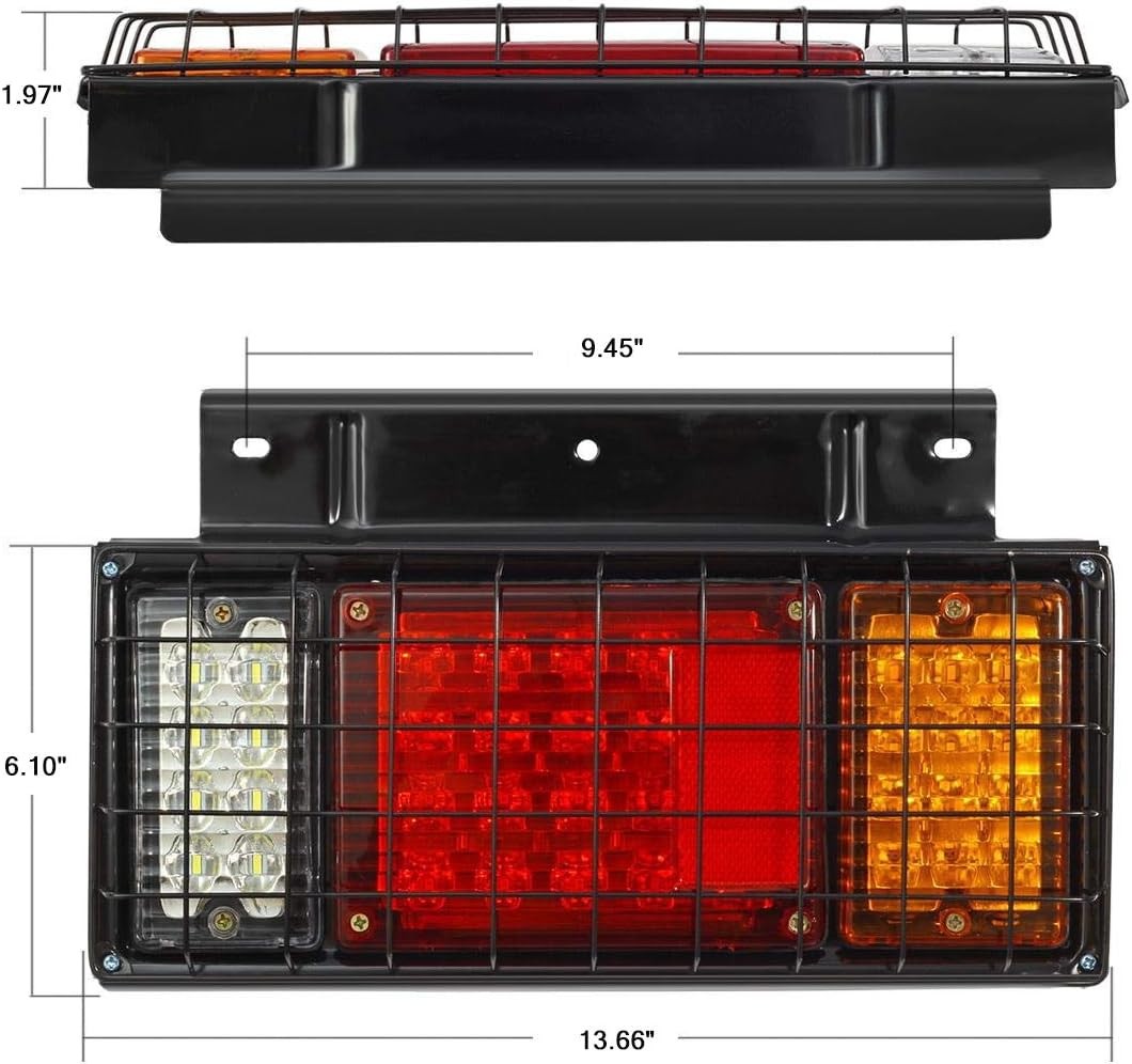 2PCS 40 LED Trailer Tail Lights Kit Protection Turn Signal Running Lights, LED