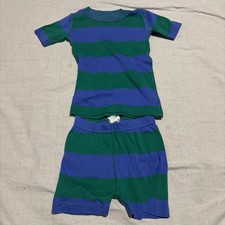 Hanna Andersson Striped Pajama Set Boys 4 100 Short Sleeve Shorts Organic Cotton