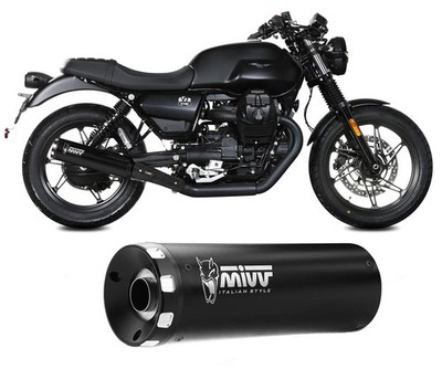 2 Exhaust Mufflers Mivv HR-1 Black Inox for MOTO GUZZI V7 STONE 2021 > 2024