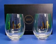 MR  MRS STEMLESS WINE GLASSES GLASSWARE / HOMEWARE VERRE ESPRIT BRAND NEW