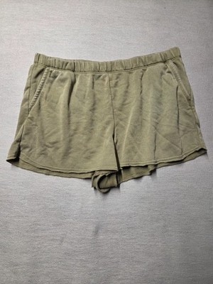 Colsie Women's Shorts Size XL Olive Green Pullon Stretchable Waist Slash Pockets