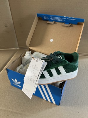 Adidas Campus 00s Comfort Closure Elastic Lace Schuhe Kinder 4K Dunkelgrün - Neu mit Etikett