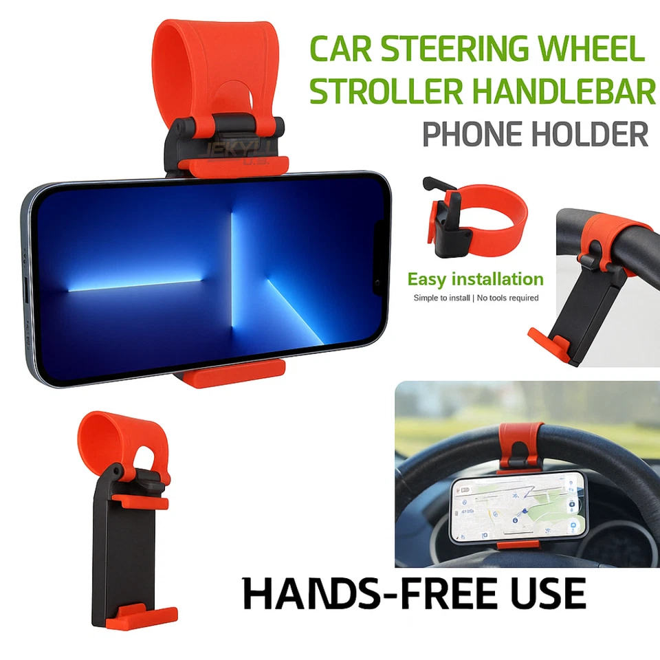 Tenedor De Teléfono Celular Para Volante Auto Soporte De Smartphone Para Coche - Image 4 of 4