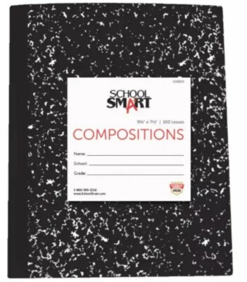 School Smart Compositions 100 Sheet-Leaves wide ruled     (Lot of 6) 9-1/4×7-1/2