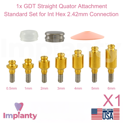 1x Juego de tapas estándar de accesorio de cuator recto dental titanio hexagonal 2,42 mm - Imagen 1 de 14