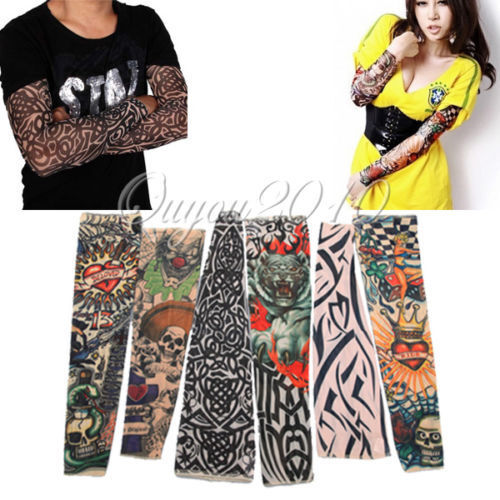 2 Pcs Full Arm Tattoo Sleeves, Unisex Nylon Fake Tattoo for Party & Sun Shading - Afbeelding 1 van 5