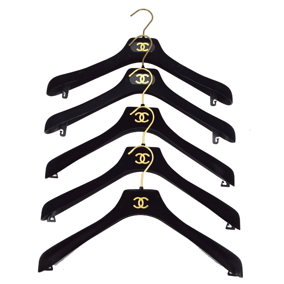 CHANEL HANGER BLACK 5 SET VELVET 123619 | eBay