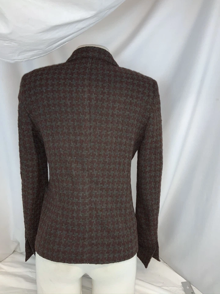 Chaqueta Blazer Zanella Talla 4 Gris Borgoña Lana Hasta la Cintura Italia YGI B0-338 Foto 4 de 4
