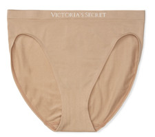 Victoria's Secret Seamless Buttery Soft High Leg Briefs Panties Beige L NWT