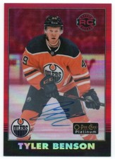 2020-21 O-Pee-Chee Platinum Retro Rainbow Red Autographs R-90 Tyler Benson Auto