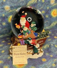 Musical Christmas Snow Globe Santa with Presents  Elves