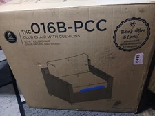 TK Classics Monterey Wicker Patio Club Chair - Tangerine Cushion