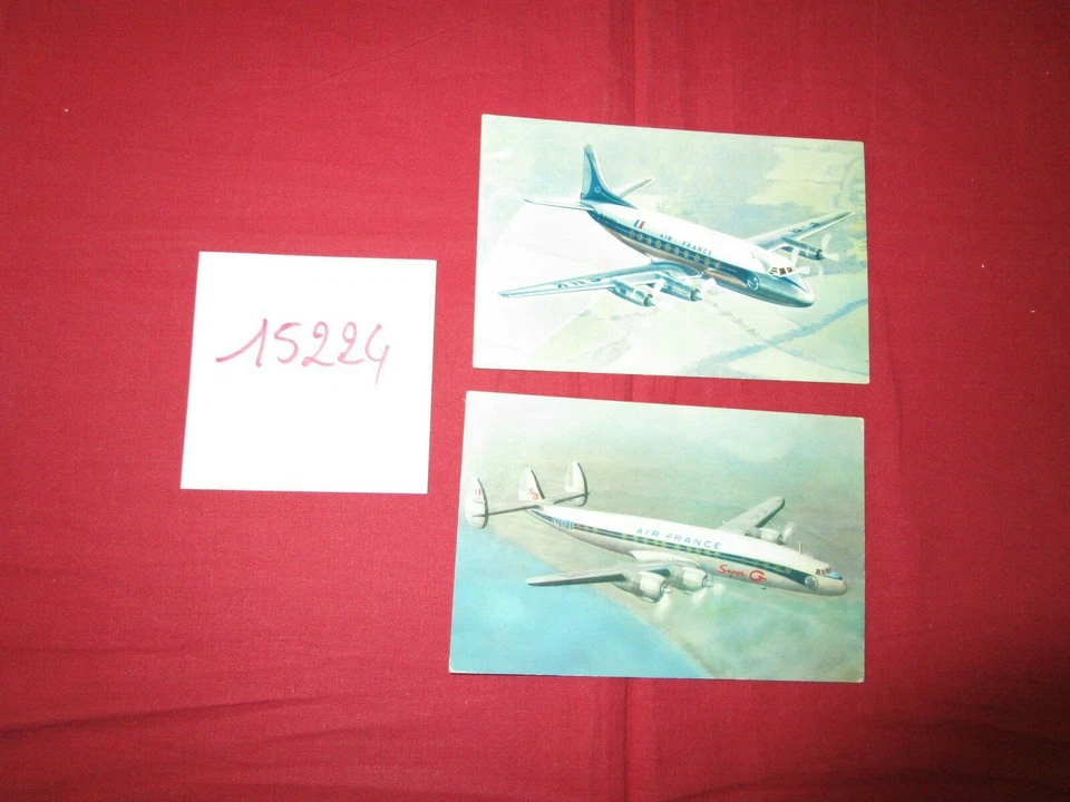 N°15224 / Air France 2 cartes postales LOCKHEED Super Constellation et Vickers - Photo 1/1