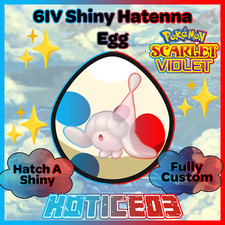 Hatenna ✨ SHINY 6IV EGG ✨ Pokemon Scarlet & Violet ✨ TEAL MASK DLC ✨