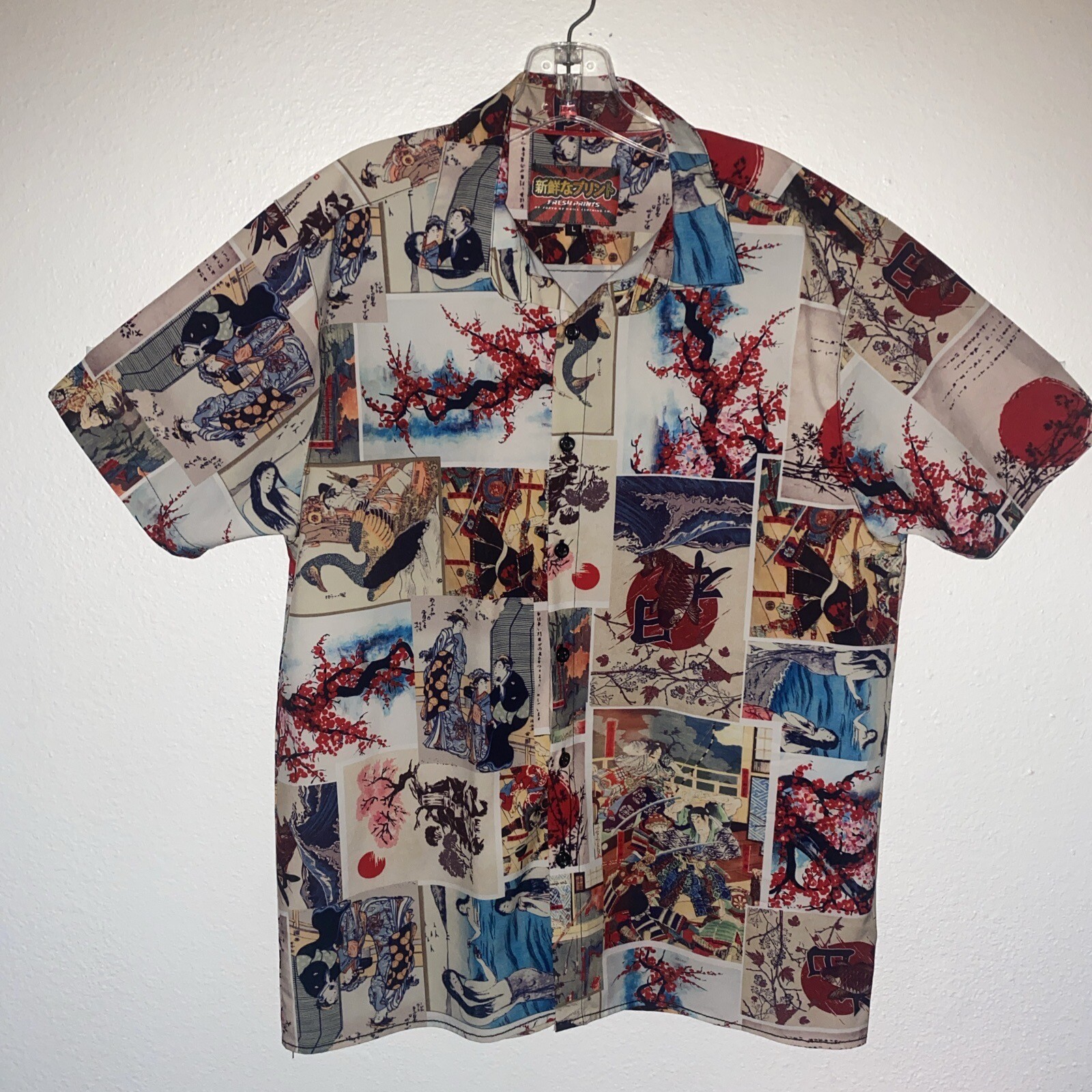 Fresh Prints of Tokyo by Drill Clothing Co. Mens Shirt L Button Up