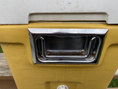 Vintage 70s Coleman Yellow Cooler Gold Mustard 20x12x13 Picnic