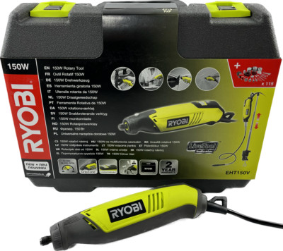 RYOBI EHT150V 150 W Rotationswerkzeug Drehwerkzeug inkl. 115-tlg. Zubehör Koffer