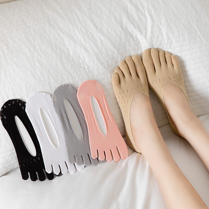 Paires Cinq Orteils Chaussettes Invisible Bas Coupe Doublure