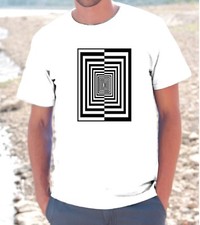 T-SHIRT MAGLIETTA  " ILLUSION " ILLUSIONE Uomo Donna frase unisex effetto ottico