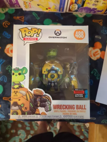 Funko Pop Wrecking Ball NYCC Yellow Green Figure #488 Overwatch 6" 2019 Fall