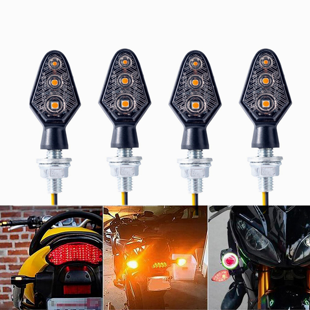 2x Amber Flowing LED Motorcycle Turn Signal Blinker Taillights