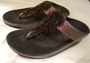 Fitflop Cha Cha Womens Silver Thong Sandals Size 8 | eBay