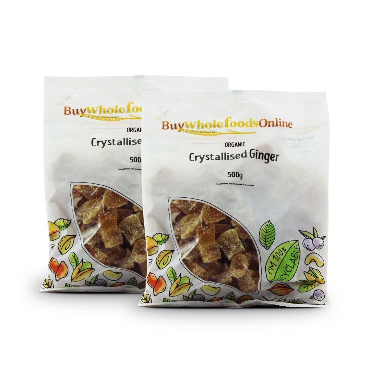 Organic Crystallised Ginger 1kg | BWFO | Free UK Mainland P&P