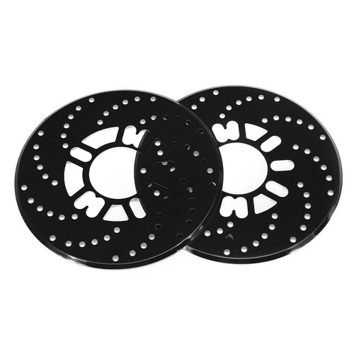 2Pcs Black Aluminium 2.95" Car Disc Brake Cover Decorative Rotor Cross Drilled - Picture 3 of 10