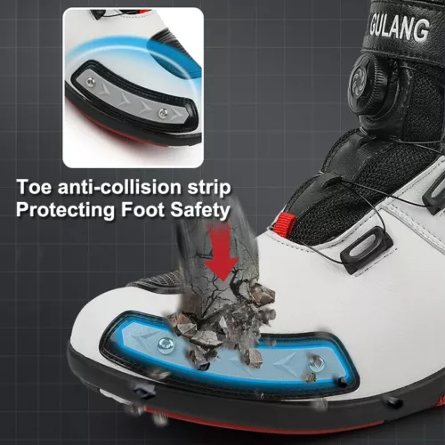 Motorradstiefel Leder Fahrer Schutz Anti Rutsch Off-Road Motorrad Rennschuhe - Bild 7 von 26