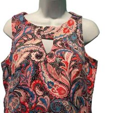 Nine West Multi-colored Sleeveless Sheath Dress Size 10