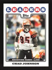 2008 Topps Football League Leaders Receiving Yards Chad Johnson #294 Cincinnati