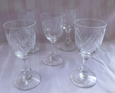 Serie Di 5 Bicchieri A Porto Aperitivo Cristallo Sfaccettato Argental Firmato