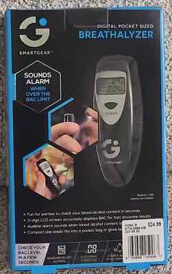 SmartGear Breathalyzer Digital DUI Pocket Sized Battery Operated sounds Alarm