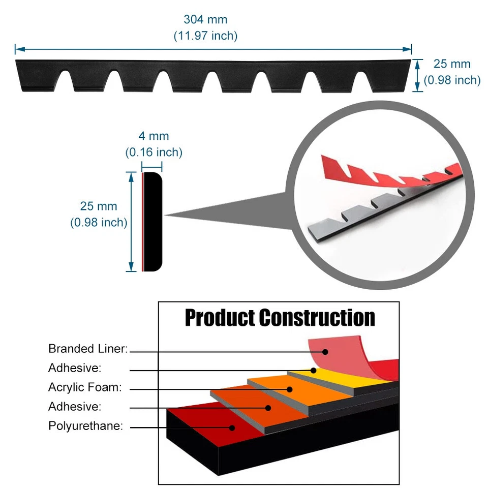 Kit de pegatinas antideslizantes para parachoques de coche tira de rasguños protector contra arañazos hágalo usted mismo Foto 3 de 4