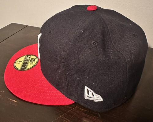 Atlanta Braves Blue New Era 59 Fifty Hat 2017 Inaugural Season Size 7 1/8 Cap - Picture 5 of 7