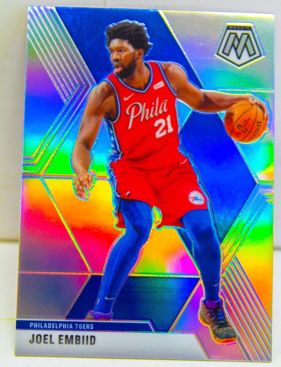 Joel Embiid 2019-20 SILVER MOSAIC PRIZM Refractor Card #189